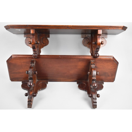 193 - A Pair of Mahogany Wall Shelves, Each 62cm Wide