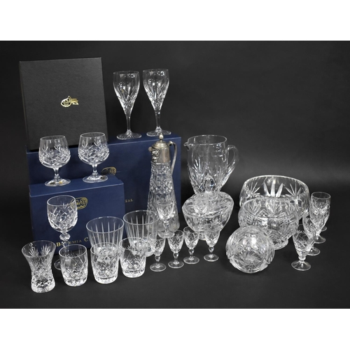 334 - A Collection of Various Glassware to comprise Boxed Bohemian Glasses, Silver plate and Moulded Mask ... 