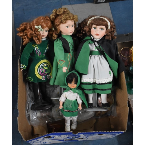 420 - A Collection of Irish Porcelain Head Dolls etc