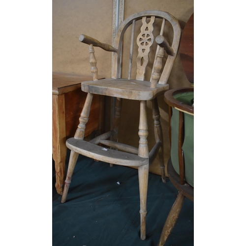 451 - A Stripped Vintage Child's High Chair, Condition Issues to Top Rail