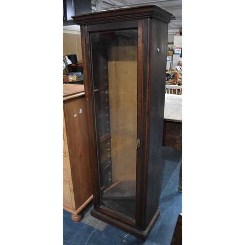 460 - A Late 19th Century Glazed Shelved Cabinet, 55cm wide and 157cm high