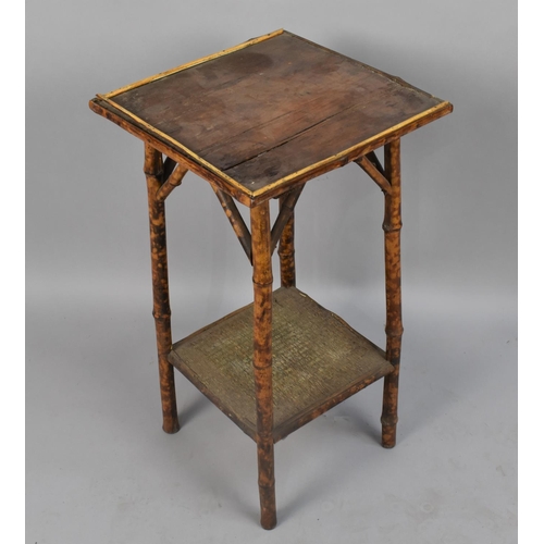 467 - A Small Bamboo Square Topped Occasional Table, In Need of Some Restoration