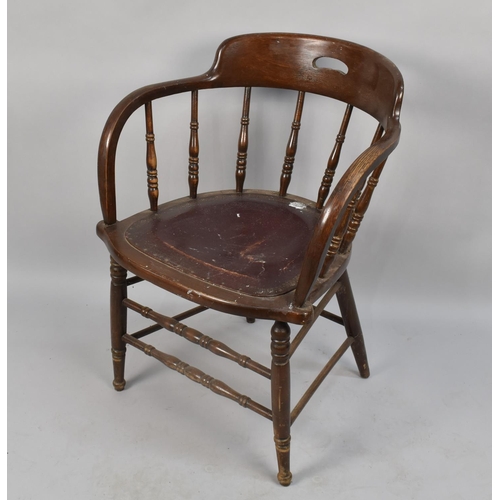 475 - A Late 19th/Early 20th Century Smoker's Bow Armchair