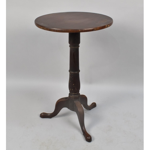 485 - A 19th Century Mahogany Rise and Fall Circular Topped Wine Table, 43cm Diameter