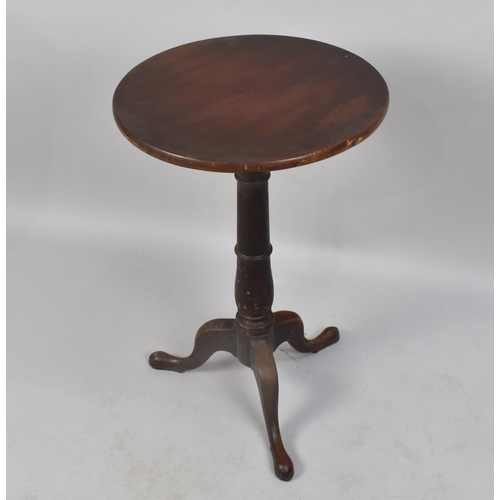 485 - A 19th Century Mahogany Rise and Fall Circular Topped Wine Table, 43cm Diameter