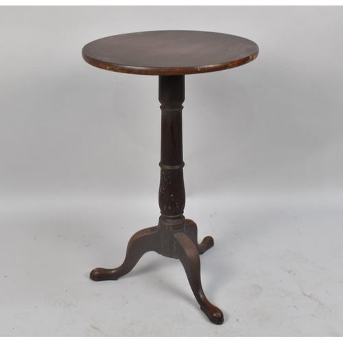 485 - A 19th Century Mahogany Rise and Fall Circular Topped Wine Table, 43cm Diameter