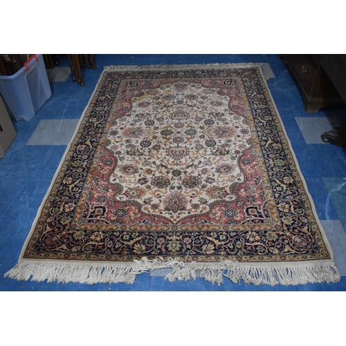 488 - A Patterned Woollen Rug, Prado Orient Keshan Super, 195x140cm