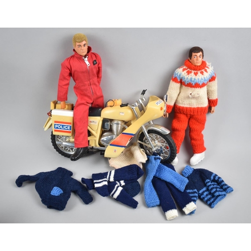 506 - A Box Containing Vintage Action Man Figures, Motorcycle etc