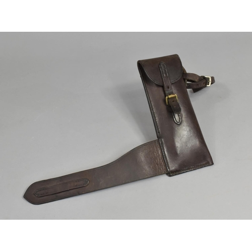 70 - A Vintage Leather Saddle Pouch, 20cms High together with a Pair of Snips