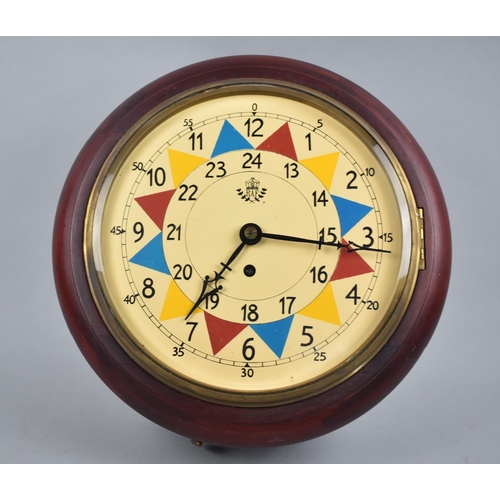 72 - A Reproduction Mahogany Cased RAF Wall Clock with Fusee Movement, 34cms Diameter