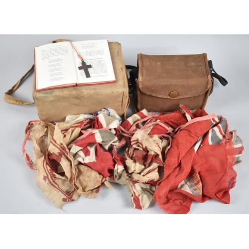 73 - A WWII Period Gas Mask, Box Camera, Bunting and Prayer Book