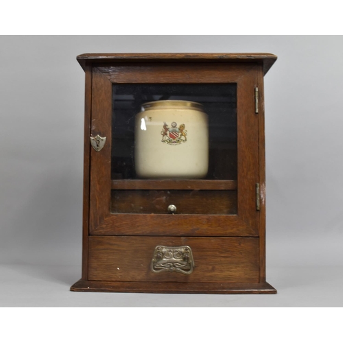 9 - A Late Victorian/Edwardian Oak Smokers Cabinet with Glazed Door to Fitted Interior and Inner Drawer,... 