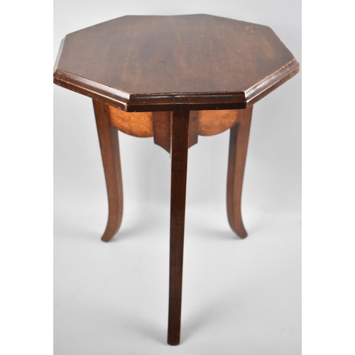 97 - A Mid 20th Century Small Octagonal Occasional Table on Cabriole Supports, 39cms Diameter