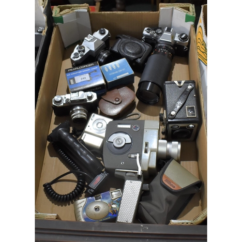244 - A Collection of Vintage 35mm Cameras, Camera Bodies, Photographic Accessories etc