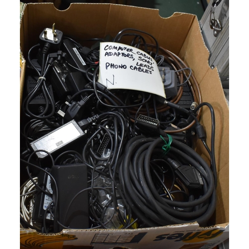 245 - A Collection of Various Electric Cables for Computers, Apaters, Scart Leads, Phone Cables etc