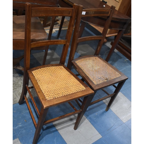 504 - A Pair of Cane Seated Side Chairs, One Requires Re-caning