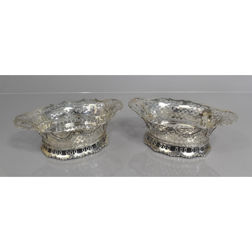 240 - A Pair of Edward VII Silver Dessert Baskets, London Hallmark 1901 by C.S Harris, of Oval Form with S... 