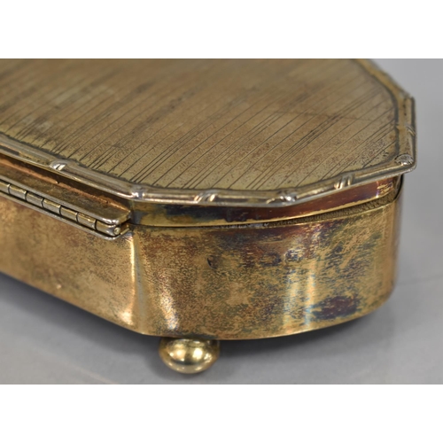 235 - A George V Silver Dressing Table Box, Birmingham 1915 Hallmark, The Box of Oval Form Raised on Scrol... 