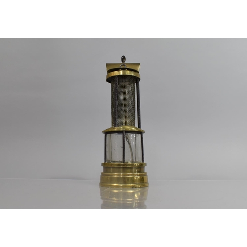 70 - A Late 19th Century Joseph Cooke No.2 Brass 'Clanny' Style Open Gauze Miners Safety Lamp, with Maker... 