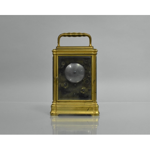 115 - A Late 19th/Early 20th Century French Quarter Repeater Carriage Clock with White Enamel Dial for Pau... 