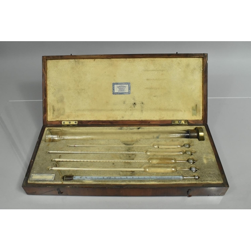 60 - A Late 19th/Early 20th Century Mahogany Cased Hydrometer by R Griffin and Co, with Brass Based Test ... 