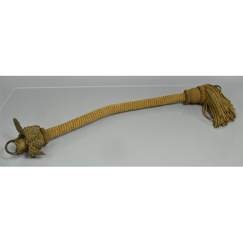 111 - A 19th Century Brass and Rope Covered Suspension Pole, 85cms Long