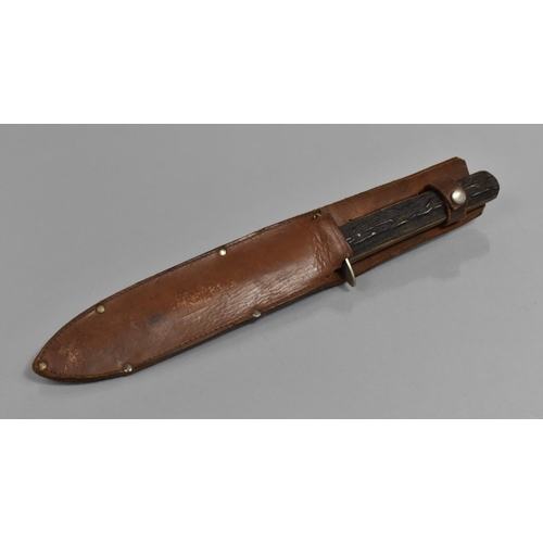 88 - A Vintage Hunting Knife with Antler Handle, The Blade Inscribed Leppington, Cutlass, Sheffield with ... 