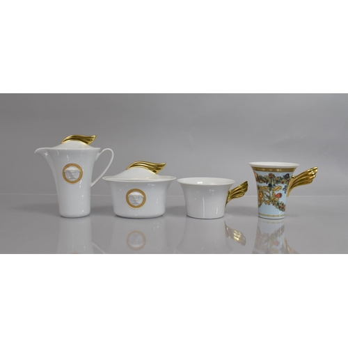 473 - Four Pieces of Rosenthal Porcelain for Versace, Three Piece Medallion Meandre D'or Tea Set, and a Le... 