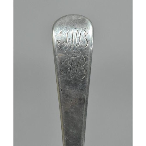 231 - A George III Silver Ladle, Hallmark for London 1788, 153gms, Monogrammed Finial, 33cms Long