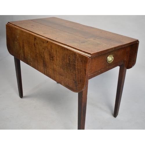 108 - A 19th Century Mahogany Drop Leaf Pembroke Table with Single End Drawer, 89cms Wide