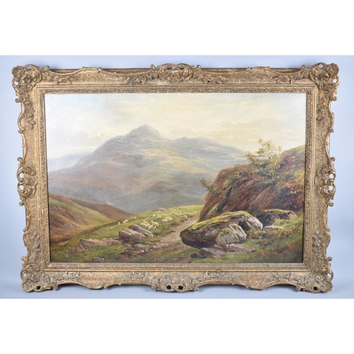 131 - A Late 19th Century Gilt Framed Oil depicting Welsh Mountain Scene with Sheep, Signed A Gyngell, 188... 