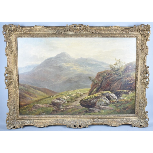 131 - A Late 19th Century Gilt Framed Oil depicting Welsh Mountain Scene with Sheep, Signed A Gyngell, 188... 