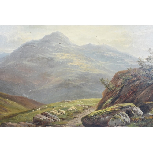 131 - A Late 19th Century Gilt Framed Oil depicting Welsh Mountain Scene with Sheep, Signed A Gyngell, 188... 