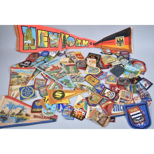 133 - A Collection of Vintage Cloth Souvenir Badges for UK and Continental Resorts