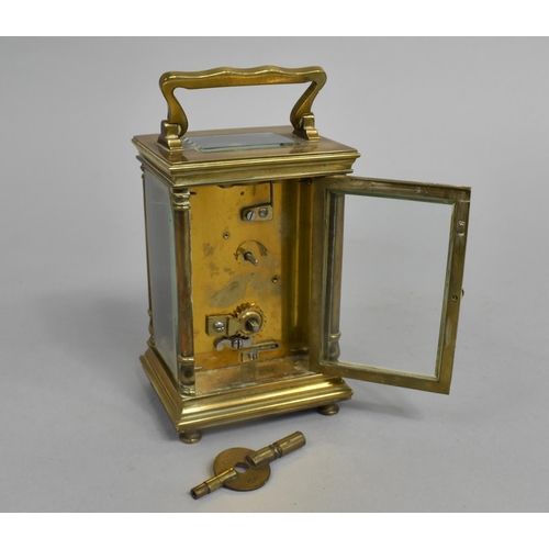 15 - A Late 19th/Early 20th century French Brass Carriage Clock with White Enamelled Dial, Movement Requi... 