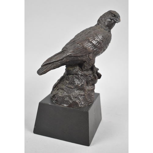 16 - A Limited Edition Bronze Effect Study of Eagle on Rock Mounted on Square Tapering Plinth, Overall He... 