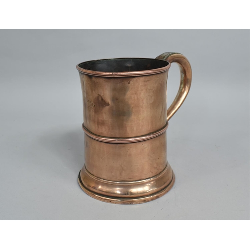 18 - A Polished, Formerly Sheffield Plated Tankard inscribed for B Gill, Barnsley, 16cms High