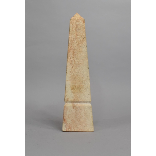 19 - A Modern Reproduction Marble Effect Architectural Needle, 31cms High