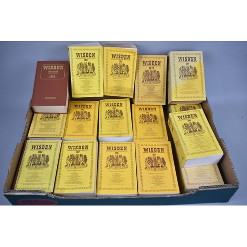 224 - A Collection of 16 Volumes of Wisden Cricketer's Almanac, 1970s, 80s and 90s