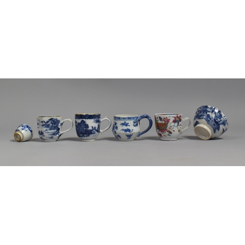 243 - A Collection of 18th/19th Century Porcelain to Comprise Chinese Blue and White Cups, Clobberd Exampl... 