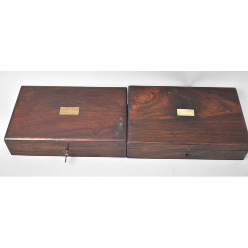 41 - Two Late Victorian/Edwardian Mahogany Boxes for Drawing Instruments, 18.5cms Wide