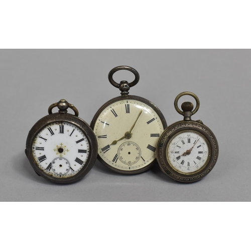 439 - Three Vintage Silver Ladies Pocket Watches, All in Need of Attention