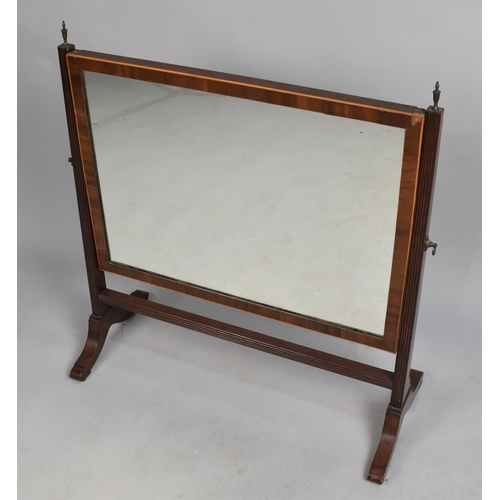 536 - An Edwardian Mahogany Dressing Table Top Swing Mirror with Rectangular Glass, 67cms Wide