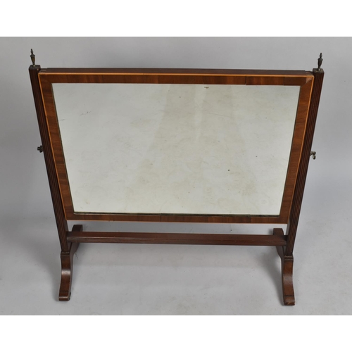 536 - An Edwardian Mahogany Dressing Table Top Swing Mirror with Rectangular Glass, 67cms Wide