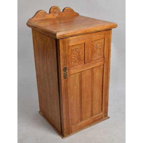 544 - An Edwardian Shelved Bedside Cabinet with Galleried Back, 41cms Wide