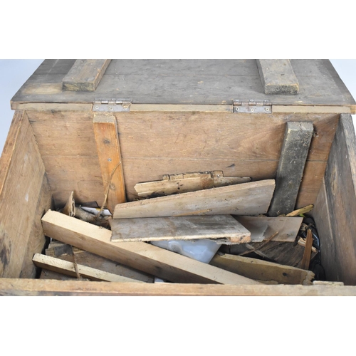 546 - A Handmade Log or Kindling Box with Hinged Lid, 70cms