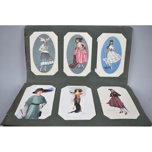 55 - An Edwardian Postcard Album Containing Approximately 180 Cards depicting Actresses, Musical Stars et... 