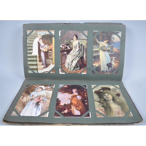 55 - An Edwardian Postcard Album Containing Approximately 180 Cards depicting Actresses, Musical Stars et... 