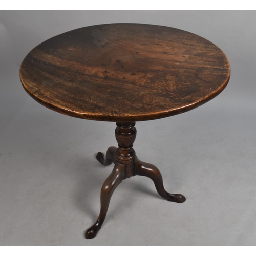 551 - A 19th Century Mahogany Circular Snap Top Tripod Table, 70cms Diameter