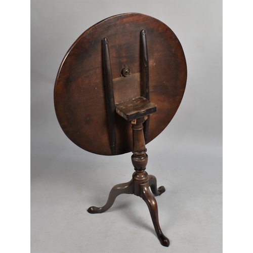 551 - A 19th Century Mahogany Circular Snap Top Tripod Table, 70cms Diameter